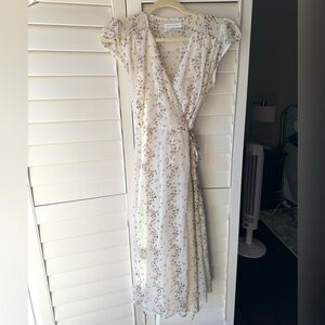 Urban Outfitters white floral wrap maxi dress